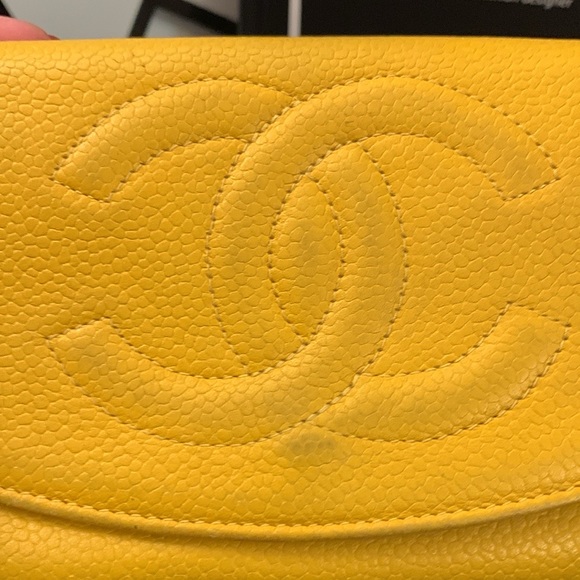 Chanel Yellow Caviar Wallet with Authenticity Card - Picture 2 of 13